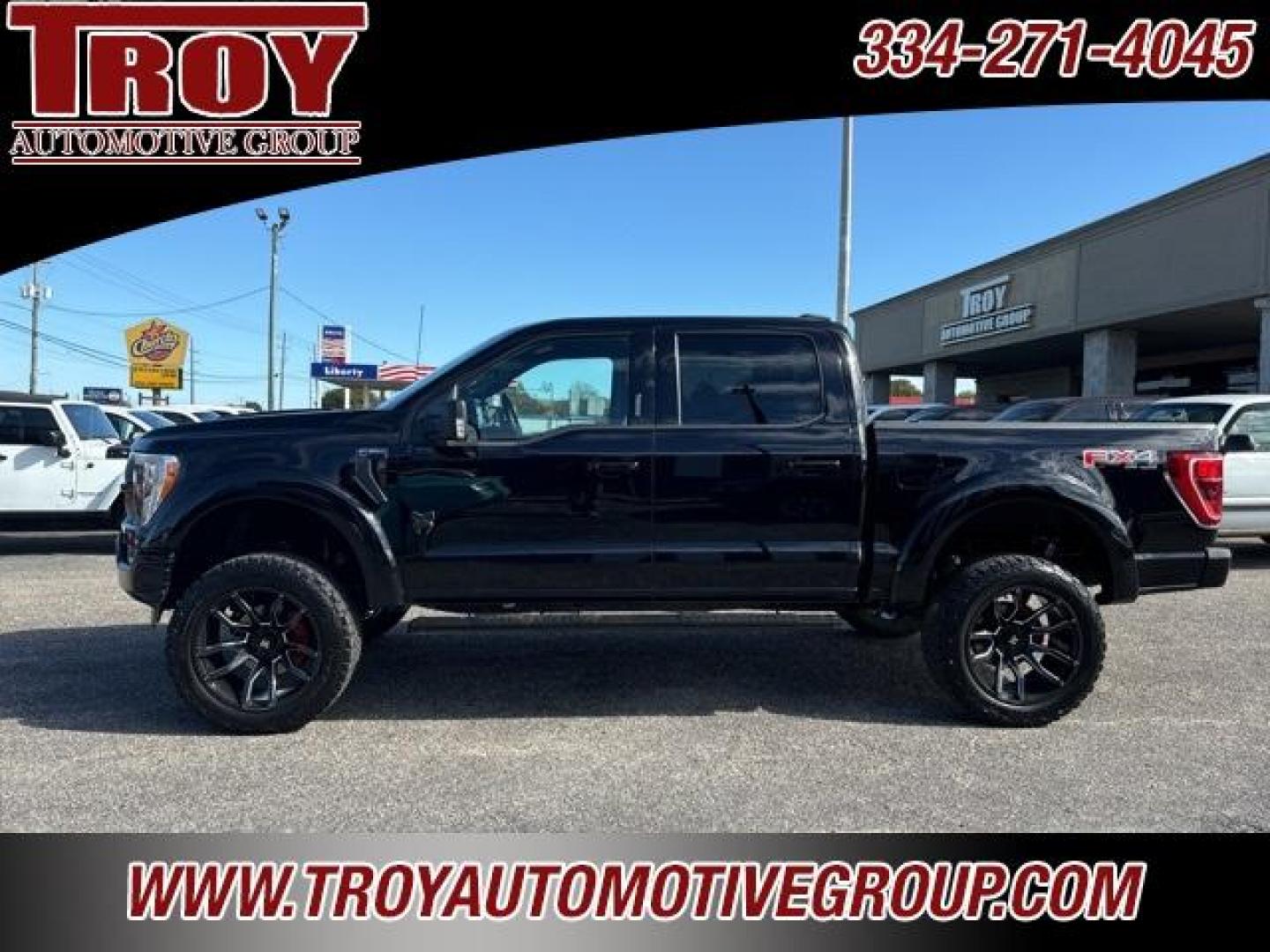 2022 Black Metallic /Black Ford F-150 XLT (1FTFW1E55NF) with an 5.0L V8 engine, Automatic transmission, located at 6812 Atlanta Hwy, Montgomery, AL, 36117, (334) 271-4045, 32.382118, -86.178673 - Rocky Ridge Package!!<br>Custom Leather Interior!!<br>Heated Seats!!<br>22 Wheels/Tires!!<br>6 Fox Lift Kit!! Fender Flares!!<br>2-Master Keys!!<br>B and O Premium Stereo System!!<br>Pro Power Onboard!!<br>FX4 Package!! Tow Package!!<br>Sport Package!! Blind Spot Monitors!<br>1-Owner!! - Photo#0