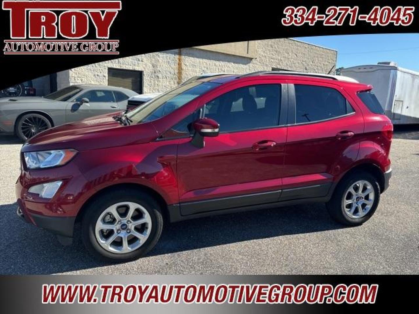 2019 Ruby Red /Medium Light Stone Ford EcoSport SE (MAJ3S2GE5KC) with an EcoBoost 1.0L I3 GTDi DOHC Turbocharged VCT engine, Automatic transmission, located at 6812 Atlanta Hwy, Montgomery, AL, 36117, (334) 271-4045, 32.382118, -86.178673 - Power Sunroof!!!<br>Heated Seats Ruby Red 2019 Ford EcoSport SE FWD EcoBoost 1.0L I3 GTDi DOHC Turbocharged VCT 6-Speed Automatic<br><br>Financing Available---Top Value for Trades.<br><br>Odometer is 21685 miles below market average! 27/29 City/Highway MPG - Photo#2