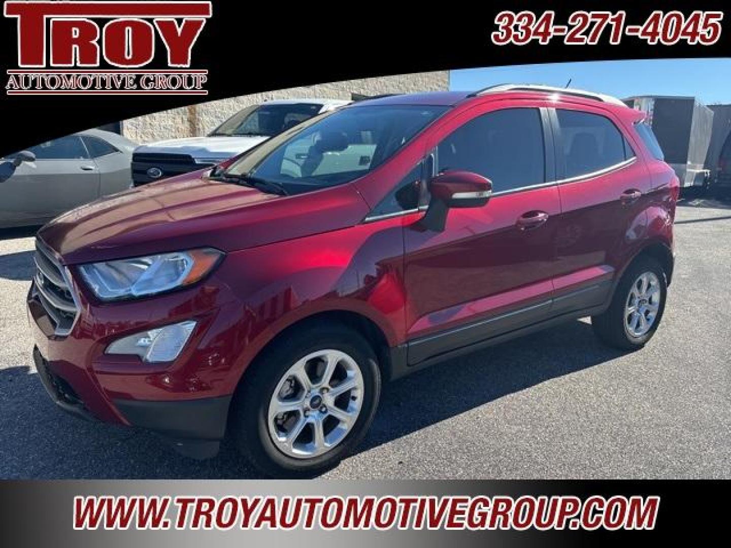 2019 Ruby Red /Medium Light Stone Ford EcoSport SE (MAJ3S2GE5KC) with an EcoBoost 1.0L I3 GTDi DOHC Turbocharged VCT engine, Automatic transmission, located at 6812 Atlanta Hwy, Montgomery, AL, 36117, (334) 271-4045, 32.382118, -86.178673 - Power Sunroof!!!<br>Heated Seats Ruby Red 2019 Ford EcoSport SE FWD EcoBoost 1.0L I3 GTDi DOHC Turbocharged VCT 6-Speed Automatic<br><br>Financing Available---Top Value for Trades.<br><br>Odometer is 21685 miles below market average! 27/29 City/Highway MPG - Photo#3