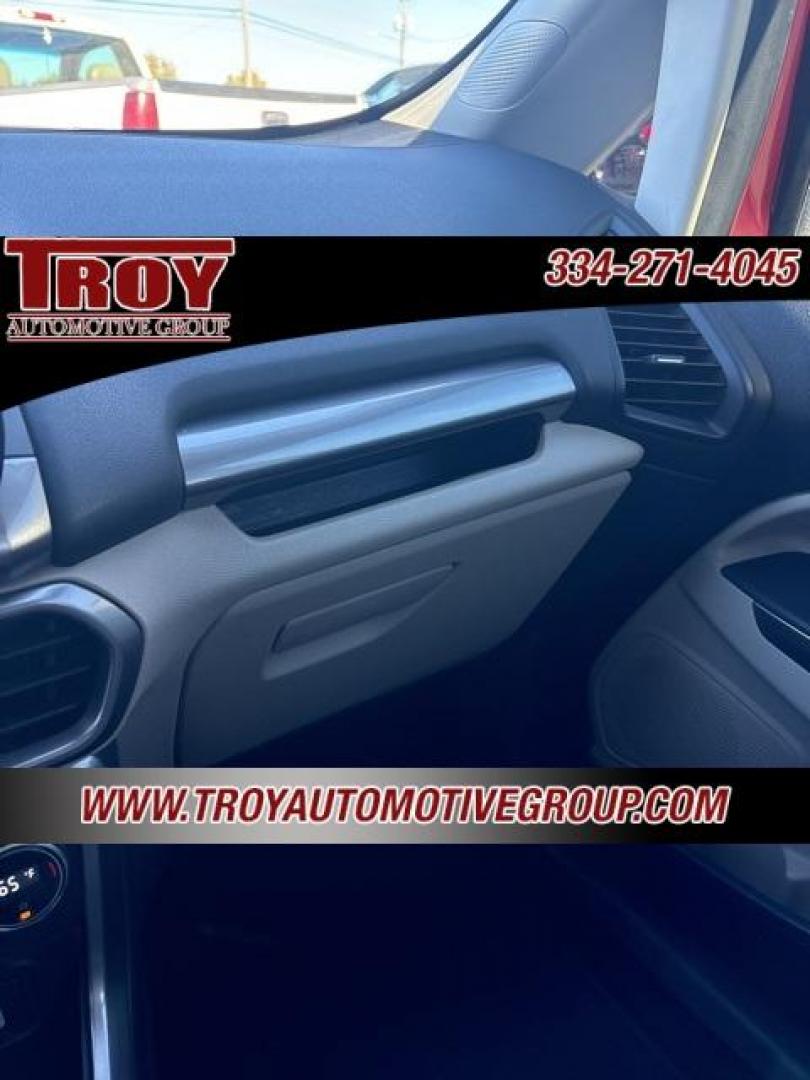 2019 Ruby Red /Medium Light Stone Ford EcoSport SE (MAJ3S2GE5KC) with an EcoBoost 1.0L I3 GTDi DOHC Turbocharged VCT engine, Automatic transmission, located at 6812 Atlanta Hwy, Montgomery, AL, 36117, (334) 271-4045, 32.382118, -86.178673 - Power Sunroof!!!<br>Heated Seats Ruby Red 2019 Ford EcoSport SE FWD EcoBoost 1.0L I3 GTDi DOHC Turbocharged VCT 6-Speed Automatic<br><br>Financing Available---Top Value for Trades.<br><br>Odometer is 21685 miles below market average! 27/29 City/Highway MPG - Photo#44