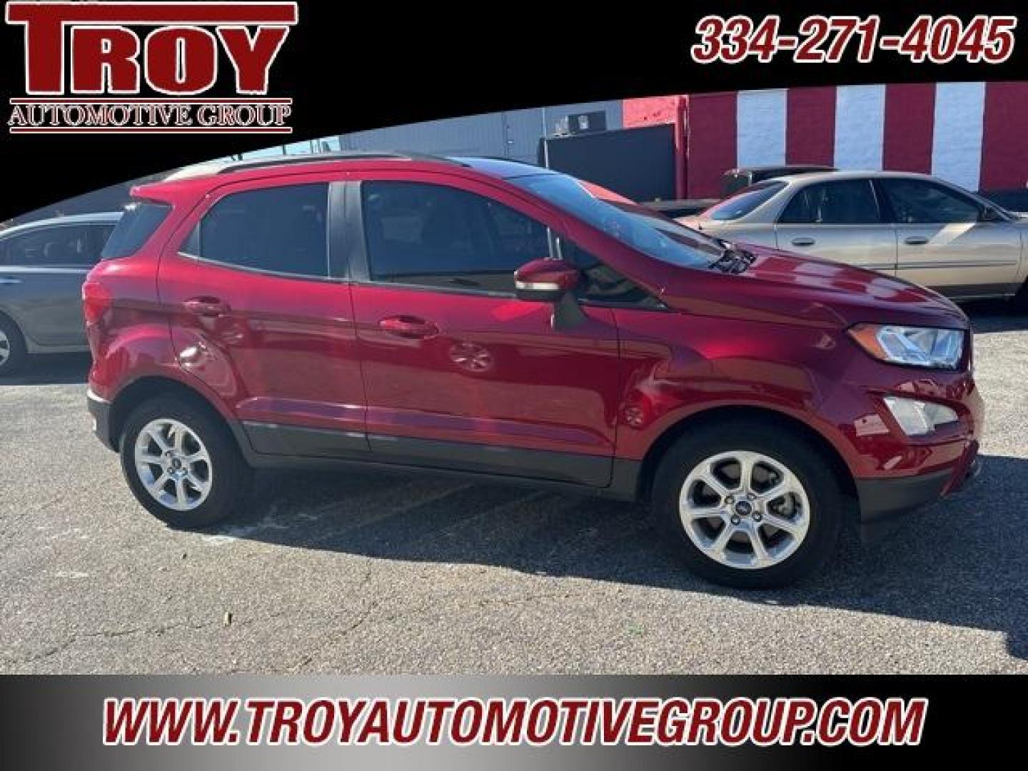 2019 Ruby Red /Medium Light Stone Ford EcoSport SE (MAJ3S2GE5KC) with an EcoBoost 1.0L I3 GTDi DOHC Turbocharged VCT engine, Automatic transmission, located at 6812 Atlanta Hwy, Montgomery, AL, 36117, (334) 271-4045, 32.382118, -86.178673 - Power Sunroof!!!<br>Heated Seats Ruby Red 2019 Ford EcoSport SE FWD EcoBoost 1.0L I3 GTDi DOHC Turbocharged VCT 6-Speed Automatic<br><br>Financing Available---Top Value for Trades.<br><br>Odometer is 21685 miles below market average! 27/29 City/Highway MPG - Photo#8