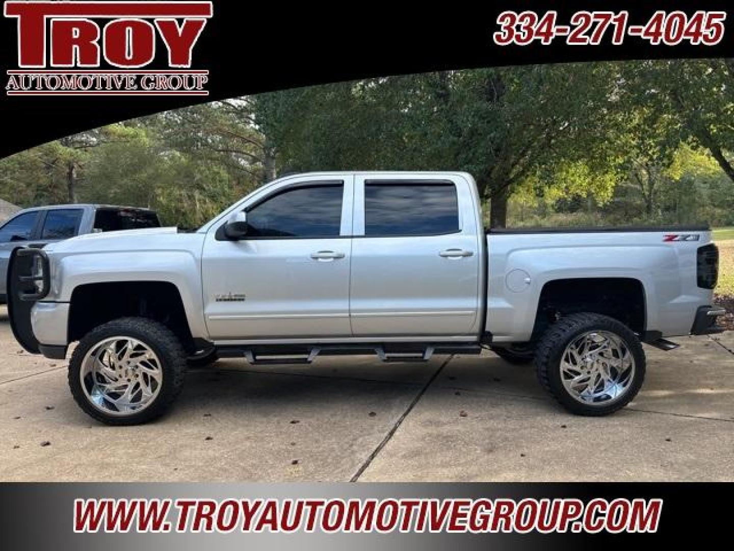 2018 Silver Ice Metallic /Black Chevrolet Silverado 1500 LT (3GCUKREC4JG) with an EcoTec3 5.3L V8 engine, Automatic transmission, located at 6812 Atlanta Hwy, Montgomery, AL, 36117, (334) 271-4045, 32.382118, -86.178673 - Recent Arrival!<br>Custom 12 Touch Screen Radio!!<br>22 Off-road Custom Chrome Wheels!<br>New 22 Tires!!<br>HDX Heavy Duty Brush Guard!!<br>HDX Step Bars!! <br>Custom Tail Lights!! Tow Package!!<br><br><br>Silver Ice Metallic 2018 Chevrolet Silverado 1500 LT 4WD LT2 EcoTec3 5.3L V8 6-Speed Automati - Photo#0