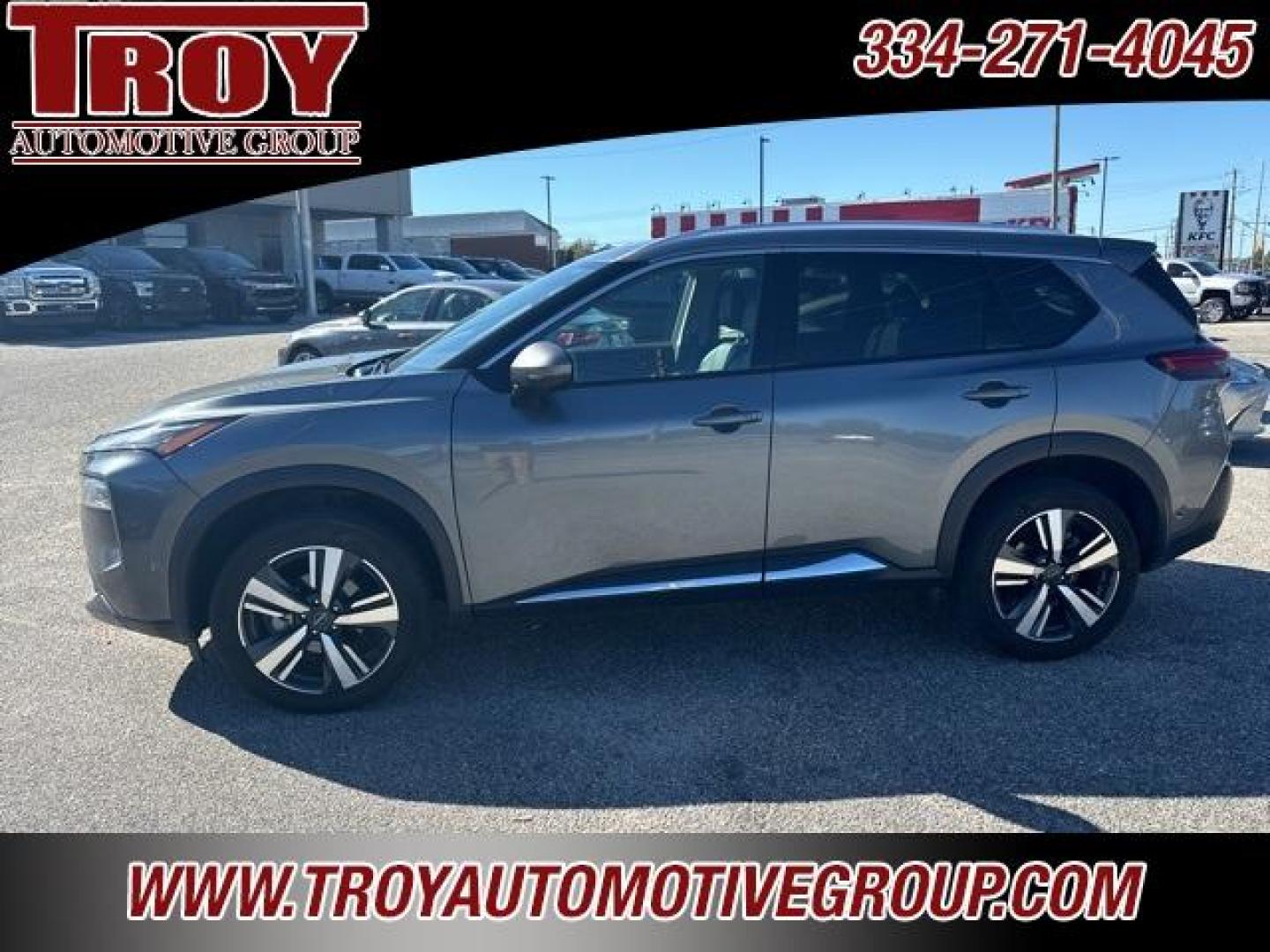 2023 Gun Metallic /Charcoal Nissan Rogue SL (5N1BT3CB8PC) with an 1.5L I3 Turbocharged DOHC 12V LEV3-ULEV50 201hp engine, CVT transmission, located at 6812 Atlanta Hwy, Montgomery, AL, 36117, (334) 271-4045, 32.382118, -86.178673 - Gun Metallic 2023 Nissan Rogue SL AWD 1.5L I3 Turbocharged DOHC 12V LEV3-ULEV50 201hp CVT with Xtronic<br><br>Financing Available---Top Value for Trades.<br><br>28/34 City/Highway MPG - Photo#1