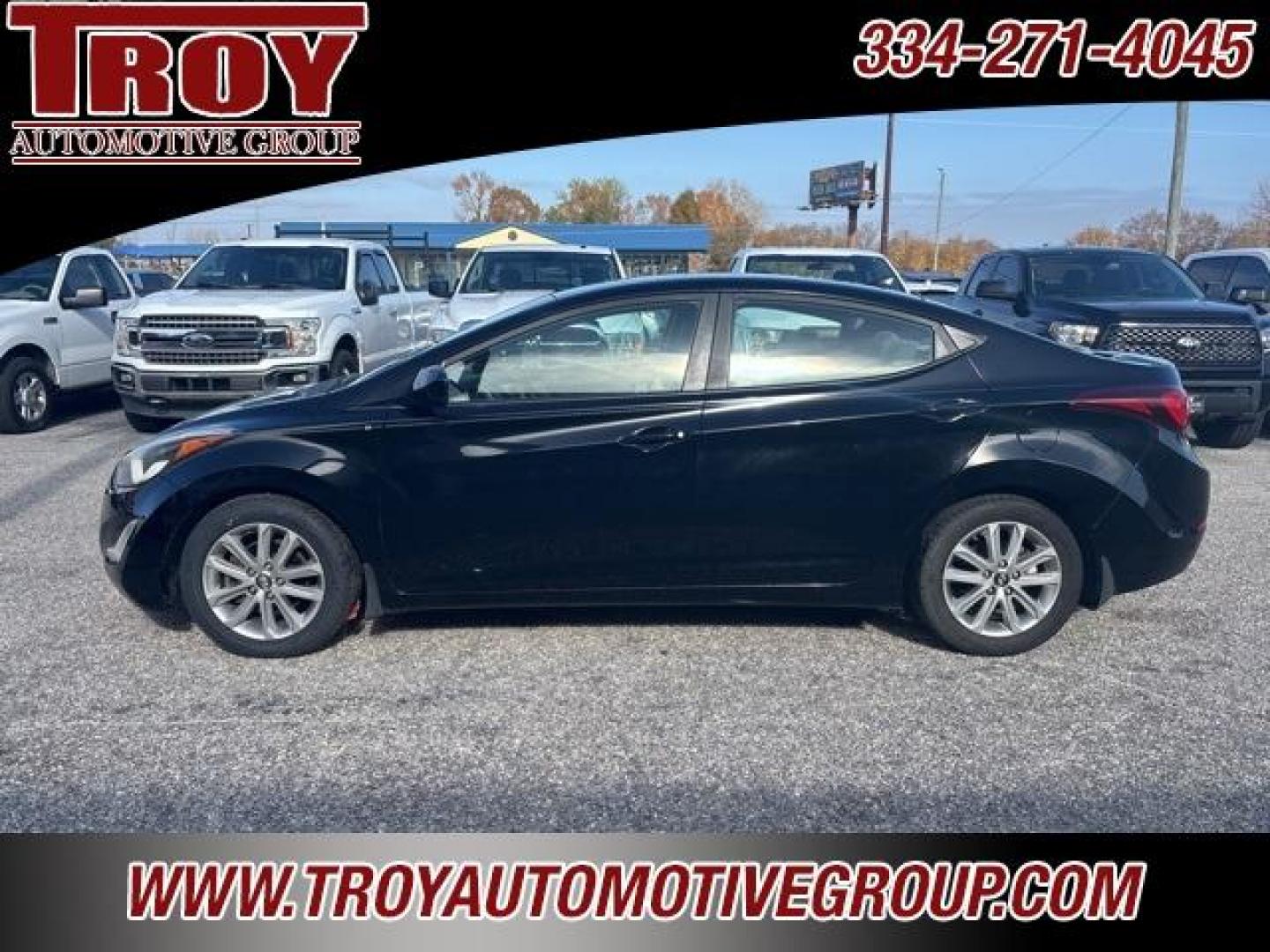 2015 Black Noir Pearl /Gray Hyundai Elantra SE (KMHDH4AE2FU) with an 1.8L I4 MPI DOHC 16V ULEV II 145hp engine, Automatic transmission, located at 6812 Atlanta Hwy, Montgomery, AL, 36117, (334) 271-4045, 32.382118, -86.178673 - Salvage title due to water damage!!<br>Nice car!!<br>New Tires!!<br>Back Up Camera!!<br>Steering Wheel Audio Controls!!<br> - Photo#1