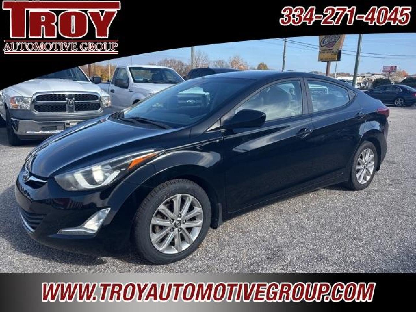 2015 Black Noir Pearl /Gray Hyundai Elantra SE (KMHDH4AE2FU) with an 1.8L I4 MPI DOHC 16V ULEV II 145hp engine, Automatic transmission, located at 6812 Atlanta Hwy, Montgomery, AL, 36117, (334) 271-4045, 32.382118, -86.178673 - Salvage title due to water damage!!<br>Nice car!!<br>New Tires!!<br>Back Up Camera!!<br>Steering Wheel Audio Controls!!<br> - Photo#2