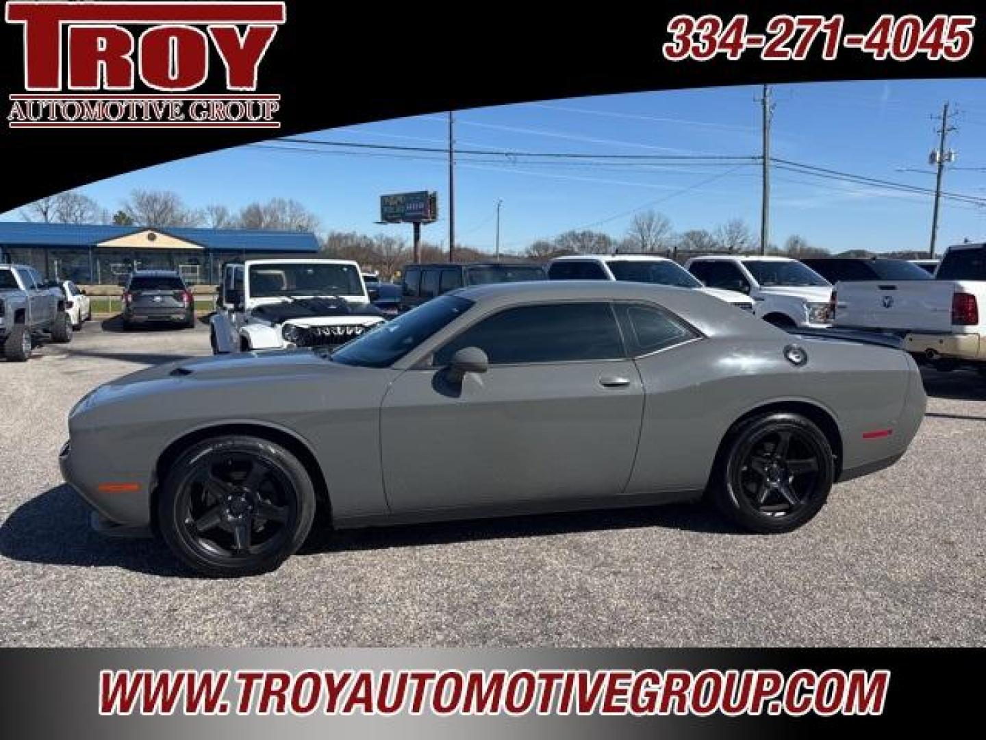 2019 Destroyer Gray Clearcoat /Black Dodge Challenger SXT (2C3CDZAG7KH) with an 3.6L V6 24V VVT engine, Automatic transmission, located at 6812 Atlanta Hwy, Montgomery, AL, 36117, (334) 271-4045, 32.382118, -86.178673 - Photo#0