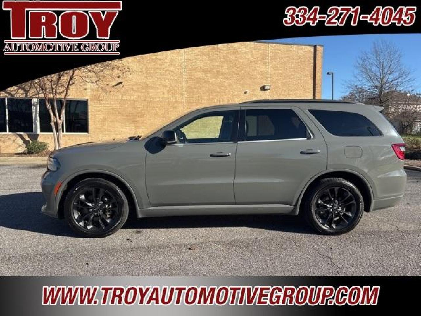 2021 Destroyer Gray Clearcoat /Black Dodge Durango GT Plus (1C4RDHDG1MC) with an 3.6L V6 24V VVT engine, Automatic transmission, located at 6812 Atlanta Hwy, Montgomery, AL, 36117, (334) 271-4045, 32.382118, -86.178673 - Power Sunroof!!!<br>2 nd Row Bucket Seats!!<br>Tow Package!!<br>New Tires!!<br>Destroyer Gray Clearcoat 2021 Dodge Durango GT Plus RWD 3.6L V6 24V VVT 8-Speed Automatic<br><br>Financing Available---Top Value for Trades.<br><br>19/26 City/Highway MPG - Photo#2