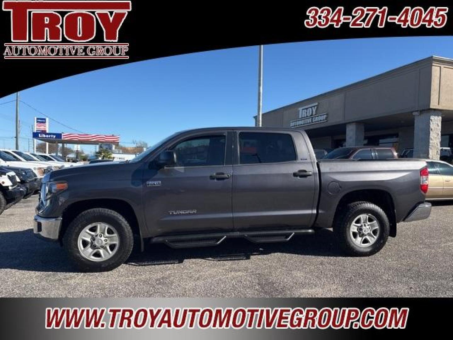 2018 Magnetic Gray Metallic /Graphite Toyota Tundra SR5 (5TFDW5F17JX) with an 5.7L 8-Cylinder SMPI DOHC engine, Automatic transmission, located at 6812 Atlanta Hwy, Montgomery, AL, 36117, (334) 271-4045, 32.382118, -86.178673 - Magnetic Gray Metallic 2018 Toyota Tundra SR5 4WD 5.7L 8-Cylinder SMPI DOHC 6-Speed Automatic Electronic with Overdrive<br><br>Financing Available---Top Value for Trades.<br><br><br>Awards:<br> * 2018 KBB.com 10 Most Awarded Brands * 2018 KBB.com Best Resale Value Awards - Photo#1