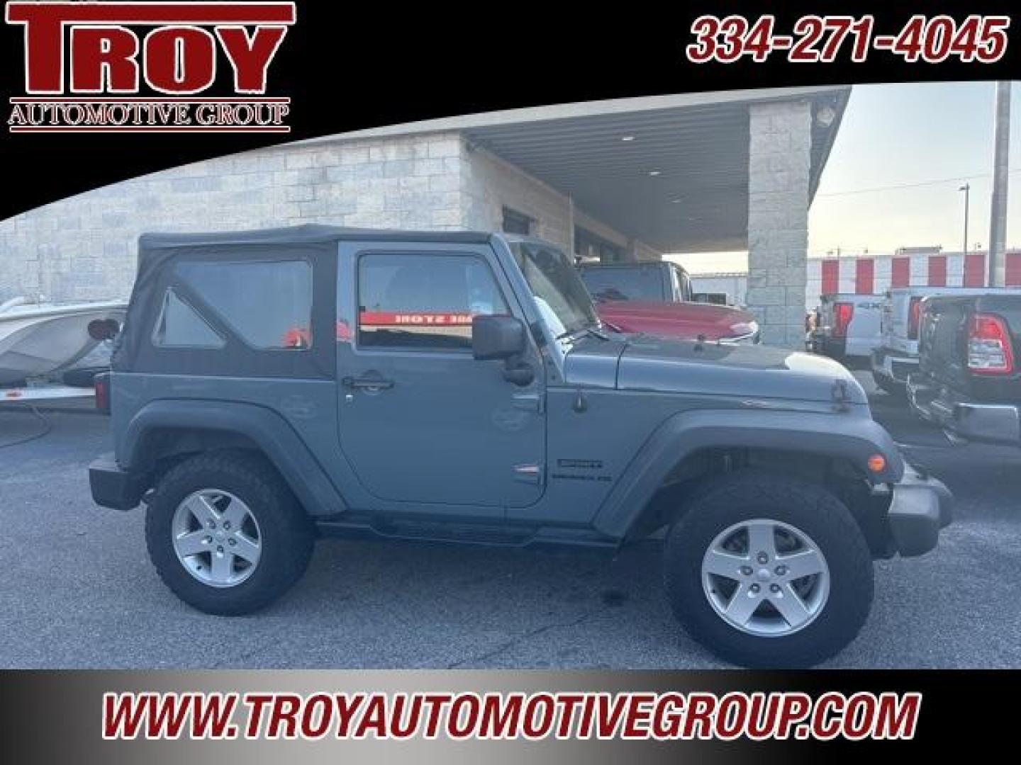 2014 Anvil Clear Coat /Black Jeep Wrangler Sport (1C4AJWAG8EL) with an 3.6L V6 24V VVT engine, Automatic transmission, located at 6812 Atlanta Hwy, Montgomery, AL, 36117, (334) 271-4045, 32.382118, -86.178673 - Power Windows and Locks!!<br>2-Master Remote Keys!!<br>Touch Screen Radio!! - Photo#1