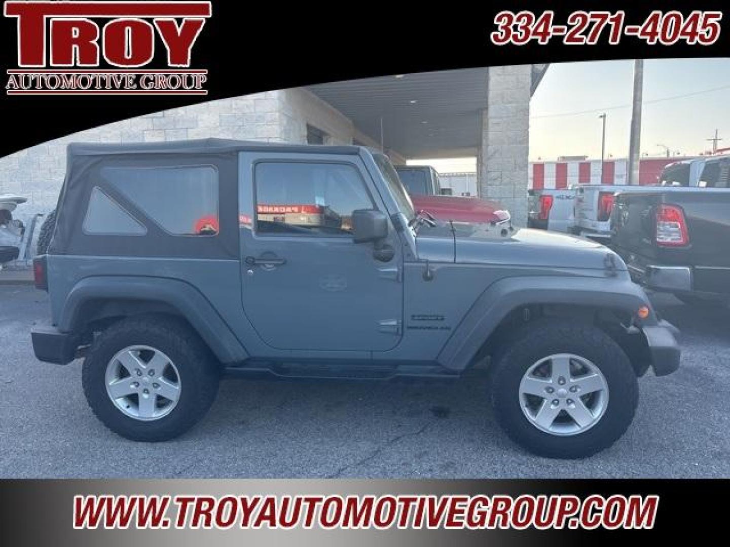 2014 Anvil Clear Coat /Black Jeep Wrangler Sport (1C4AJWAG8EL) with an 3.6L V6 24V VVT engine, Automatic transmission, located at 6812 Atlanta Hwy, Montgomery, AL, 36117, (334) 271-4045, 32.382118, -86.178673 - Power Windows and Locks!!<br>2-Master Remote Keys!!<br>Touch Screen Radio!! - Photo#2