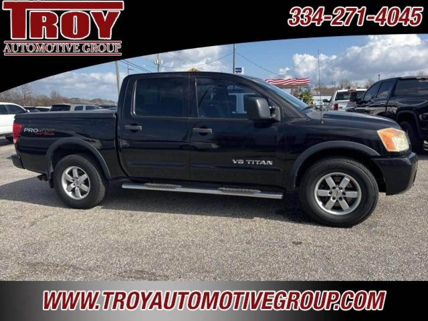 2011 Galaxy Black Metallic /Charcoal Nissan Titan PRO-4X (1N6BA0EC8BN) with an Endurance 5.6L V8 DOHC 32V engine, Automatic transmission, located at 6812 Atlanta Hwy, Montgomery, AL, 36117, (334) 271-4045, 32.382118, -86.178673 - Galaxy Black Metallic 2011 Nissan Titan PRO-4X 4WD Endurance 5.6L V8 DOHC 32V 5-Speed Automatic<br><br>Financing Available---Top Value for Trades. - Photo#0