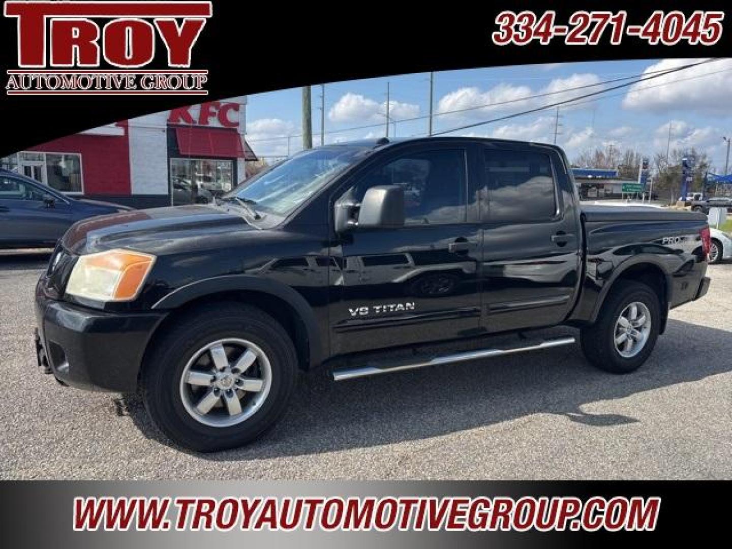 2011 Galaxy Black Metallic /Charcoal Nissan Titan PRO-4X (1N6BA0EC8BN) with an Endurance 5.6L V8 DOHC 32V engine, Automatic transmission, located at 6812 Atlanta Hwy, Montgomery, AL, 36117, (334) 271-4045, 32.382118, -86.178673 - Galaxy Black Metallic 2011 Nissan Titan PRO-4X 4WD Endurance 5.6L V8 DOHC 32V 5-Speed Automatic<br><br>Financing Available---Top Value for Trades. - Photo#1